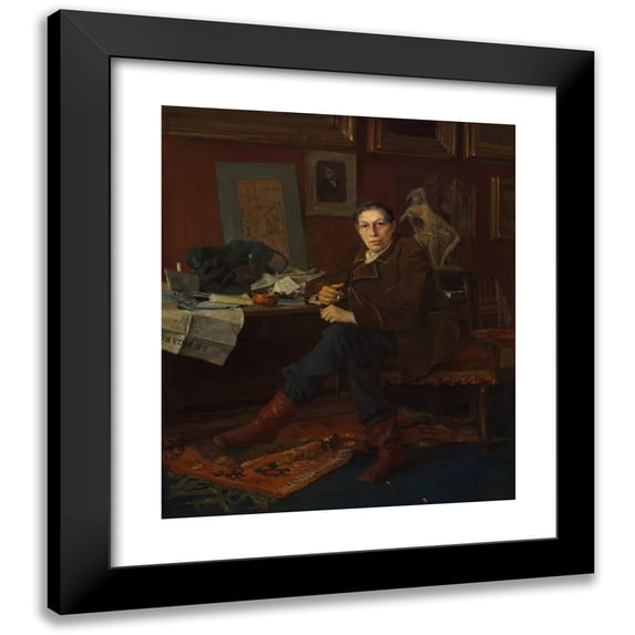 Jules Bastien-Lepage 20x23 Black Modern Framed Museum Art Print Titled - Albert Wolff in His Study (1881)