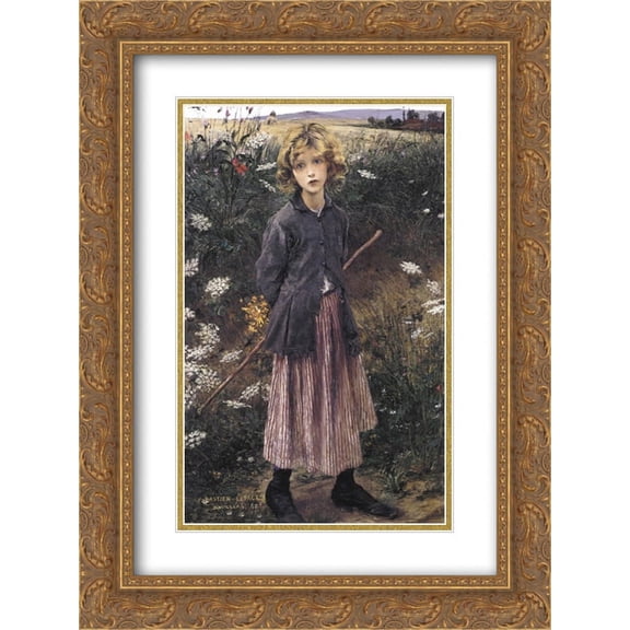 Jules Bastien Lepage 2x Matted 20x24 Gold Ornate Framed Art Print 'Young Girl'
