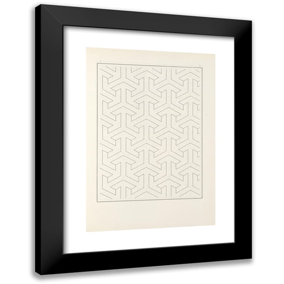 Jules Bourgoin 11x14 Black Modern Framed Museum Art Print Titled - The Elements of Arabic Art Pl 007 (1879)