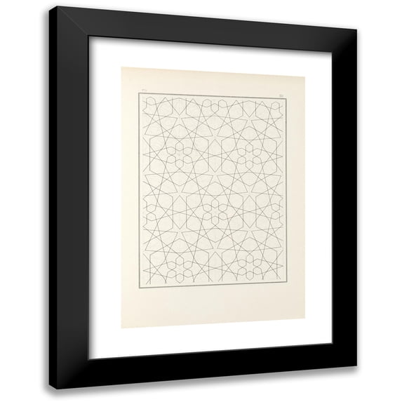 Jules Bourgoin 11x14 Black Modern Framed Museum Art Print Titled - The Elements of Arabic Art Pl 035 (1879)