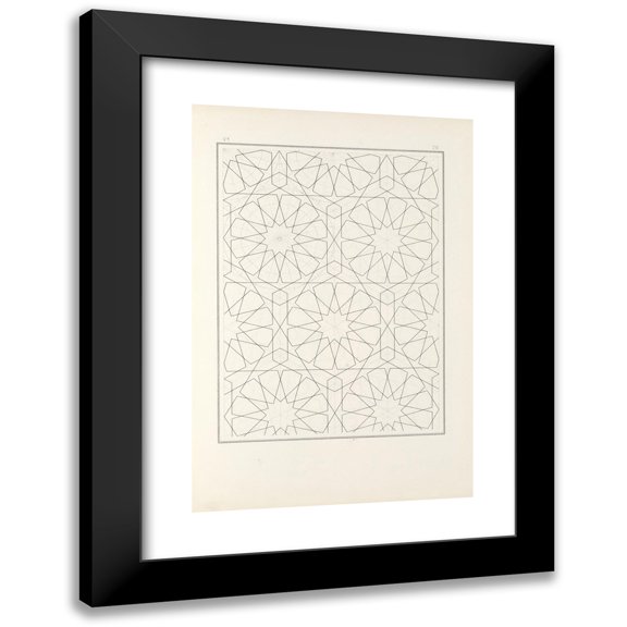 Jules Bourgoin 11x14 Black Modern Framed Museum Art Print Titled - The Elements of Arabic Art Pl 076 (1879)