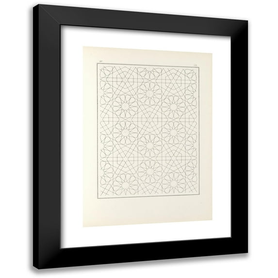 Jules Bourgoin 11x14 Black Modern Framed Museum Art Print Titled - The Elements of Arabic Art Pl 113 (1879)