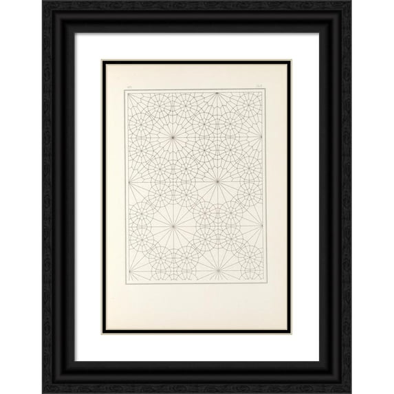 Jules Bourgoin 11x14 Black Ornate Wood Framed Double Matted Museum Art Print Titled: The Elements of Arabic Art Pl 149 (1879)