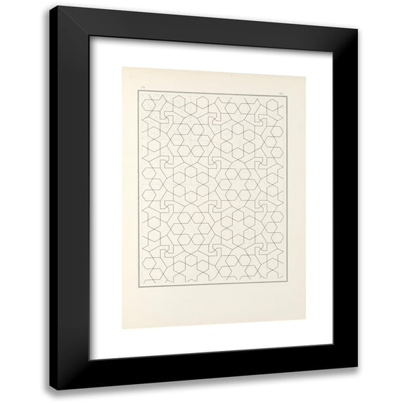 Jules Bourgoin 14x18 Black Modern Framed Museum Art Print Titled - The Elements of Arabic Art Pl 030 (1879)