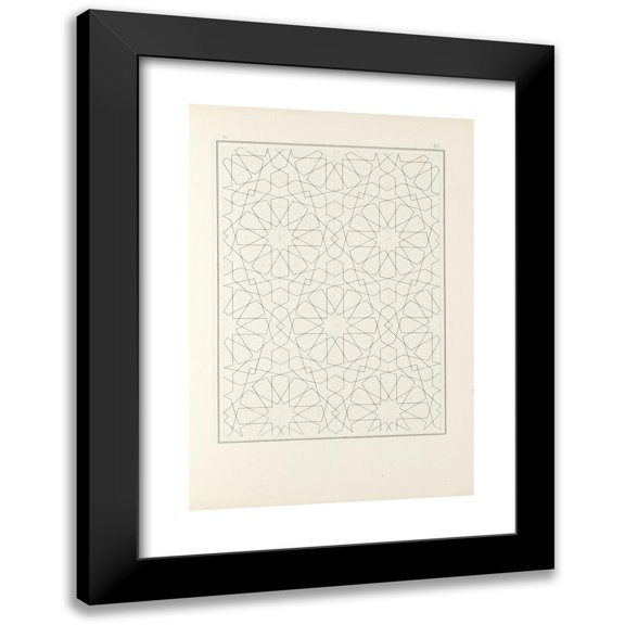 Jules Bourgoin 14x18 Black Modern Framed Museum Art Print Titled - The Elements of Arabic Art Pl 080 (1879)