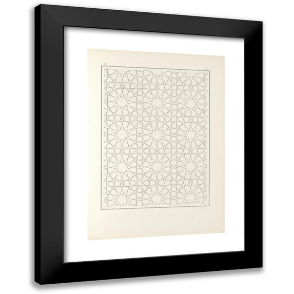 Jules Bourgoin 14x18 Black Modern Framed Museum Art Print Titled - The Elements of Arabic Art Pl 115 (1879)