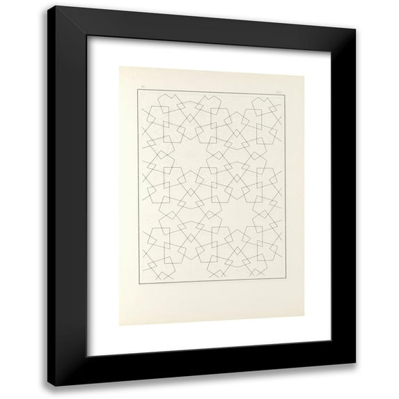 Jules Bourgoin 14x18 Black Modern Framed Museum Art Print Titled - The Elements of Arabic Art Pl 180 (1879)
