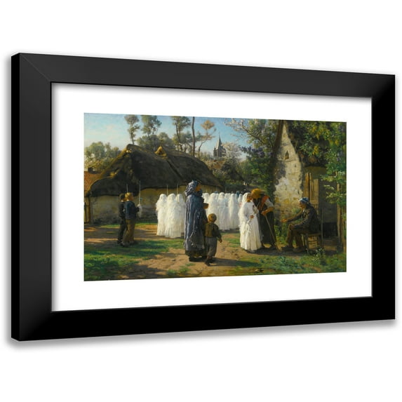 Jules Breton 18x13 Black Modern Framed Museum Art Print Titled - The Communicants (1884)