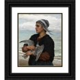 thumbnail image 1 of Jules Breton 20x23 Black Ornate Framed Double Matted Museum Art Print Titled: The Wounded Seagull (1878), 1 of 5