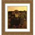 thumbnail image 1 of Jules Breton 2x Matted 20x24 Gold Ornate Framed Art Print 'The Recall of the Gleaners (study) ', 1 of 2