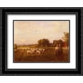 thumbnail image 1 of Jules Breton 2x Matted 24x20 Black Ornate Framed Art Print 'La Bergere', 1 of 2