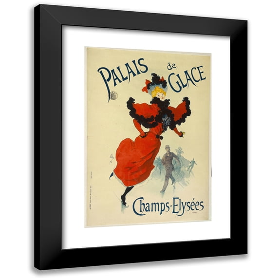 Jules Chéret 11x14 Black Modern Framed Museum Art Print Titled - Champs-Elysees Ice Palace (1894)