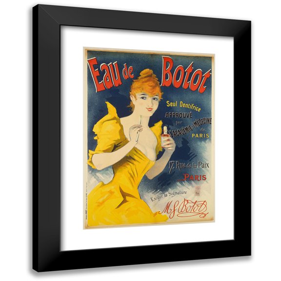 Jules Chéret 11x14 Black Modern Framed Museum Art Print Titled - Eau De Bot (1896)