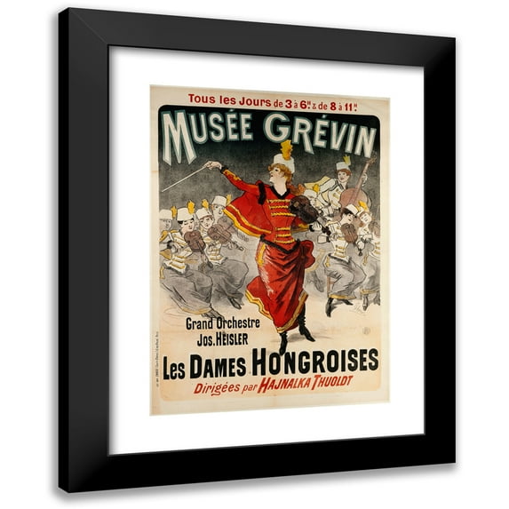 Jules Chéret 11x14 Black Modern Framed Museum Art Print Titled - Hungarian Ladies (1888)