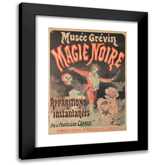 Jules Chéret 11x14 Black Modern Framed Museum Art Print Titled - Musee Grevin, Black Magic (1887)