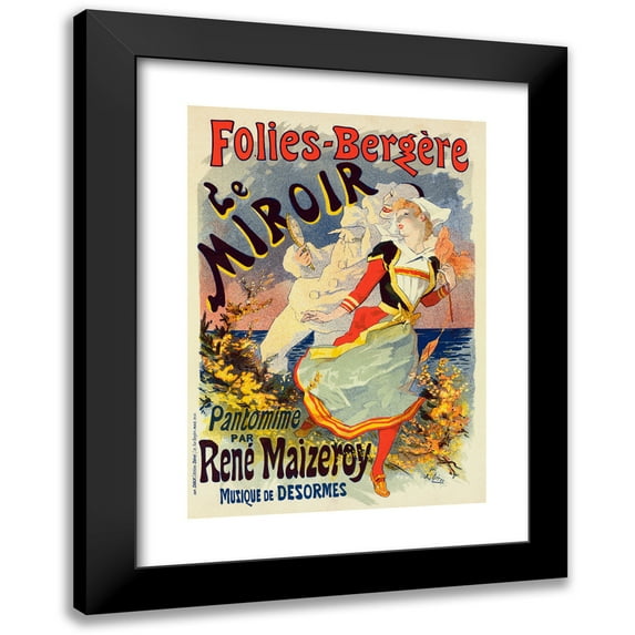 Jules Chéret 18x24 Black Modern Framed Museum Art Print Titled - Le Miroir (1899)
