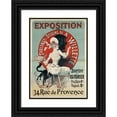 thumbnail image 1 of Jules Chéret 18x24 Black Ornate Framed Double Matted Museum Art Print Titled: Exhibition of Paintings and Drawings by A. Willette (1888), 1 of 5