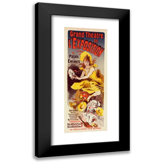 Jules Chéret 8x14 Black Modern Framed Museum Art Print Titled - Grand Theater of the Exhibition (1900)