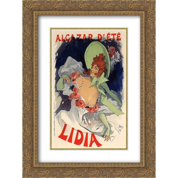 Jules Cheret 2x Matted 20x24 Gold Ornate Framed Art Print 'Alcazar d'ete, Lidia'