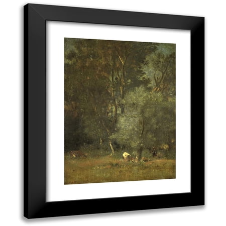 Jules Dupré 11x14 Black Modern Framed Museum Art Print Titled - View in the Woods (1840 - 1889)