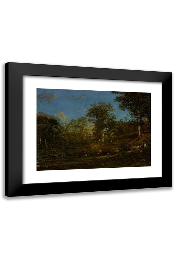 Jules Dupré 14x11 Black Modern Framed Museum Art Print Titled - View of the Pastures of the Limousin (France) (1835)