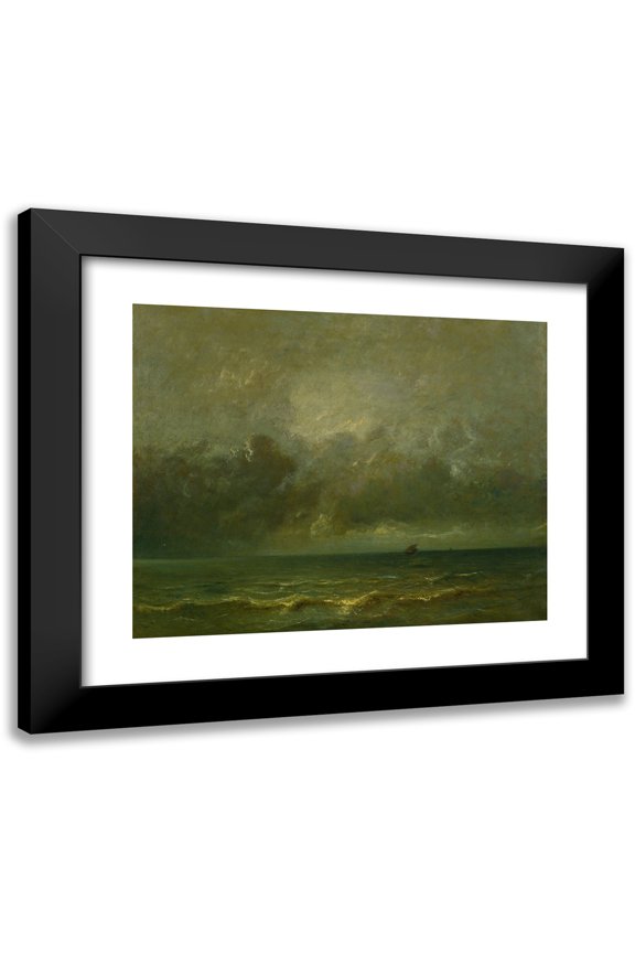 Jules Dupré 14x12 Black Modern Framed Museum Art Print Titled - Calm Before the Storm