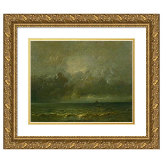 Jules Dupré 18x15 Gold Ornate Wood Frame and Double Matted Museum Art Print Titled - Calm Before the Storm