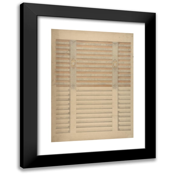 Jules-Edmond-Charles Lachaise 11x14 Black Modern Framed Museum Art Print Titled - Design for a Beamed Ceiling in French Renaissance Style (1830-97)