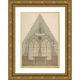 thumbnail image 1 of Jules-Edmond-Charles Lachaise 13x18 Gold Ornate Wood Frame and Double Matted Museum Art Print Titled - Design for Altar and Chapel, Farnborough (1880-86), 1 of 4