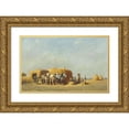 thumbnail image 1 of Jules-Jacques Veyrassat 18x13 Gold Ornate Wood Frame and Double Matted Museum Art Print Titled - The Noonday Meal, 1 of 4