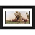 thumbnail image 1 of Jules Jacques Veyrassat 24x14 Black Ornate Framed Double Matted Museum Art Print Titled: Haymakers Resting, 1 of 5