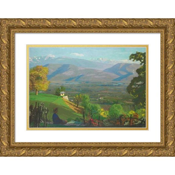 Jules Leon Flandrin 24x18 Gold Ornate Framed and Double Matted Museum Art Print Titled - Gresivaudan Landscape