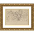 thumbnail image 1 of Jules Pascin 14x11 Gold Ornate Wood Frame and Double Matted Museum Art Print Titled - Cafe&nbsp;Scene (1906-7), 1 of 4