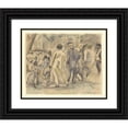 thumbnail image 1 of Jules Pascin 18x15 Black Ornate Wood Framed Double Matted Museum Art Print Titled - Crowd,&nbsp;Charleston, 1 of 5