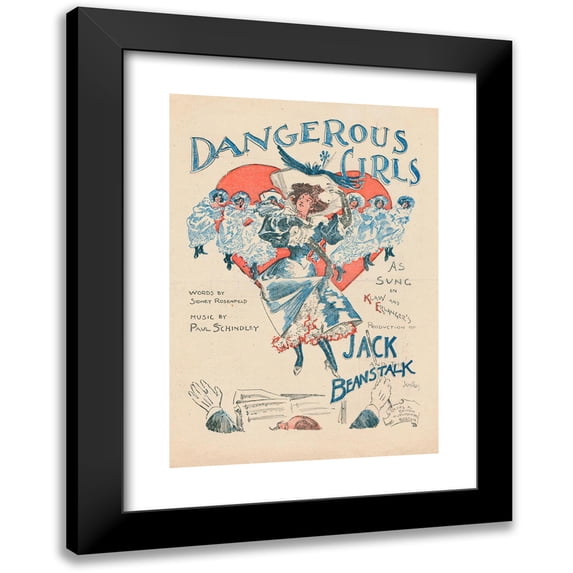 Jules Paul 14x18 Black Modern Framed Museum Art Print Titled - Dangerous Girls (1897)