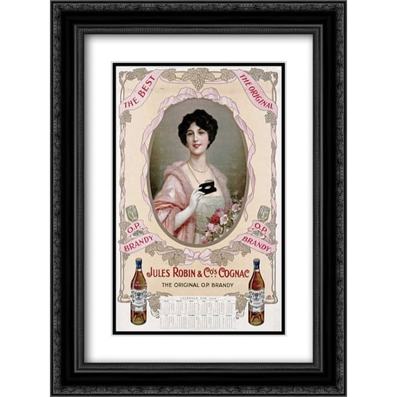 Jules Robin and Cos., Cognac 2x Matted 18x24 Black Ornate Framed Art Print by Unknown