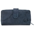 thumbnail image 1 of Julia Buxton Women's Heiress Checkbook Wallet Leather, Navy, 1 of 5