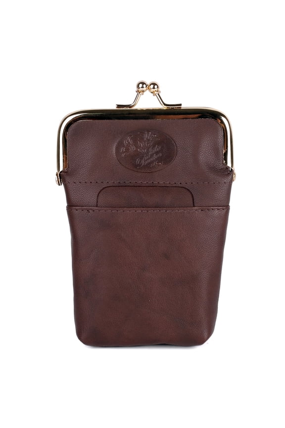 Women's Heiress Cigarette Case Leather, Mahogany