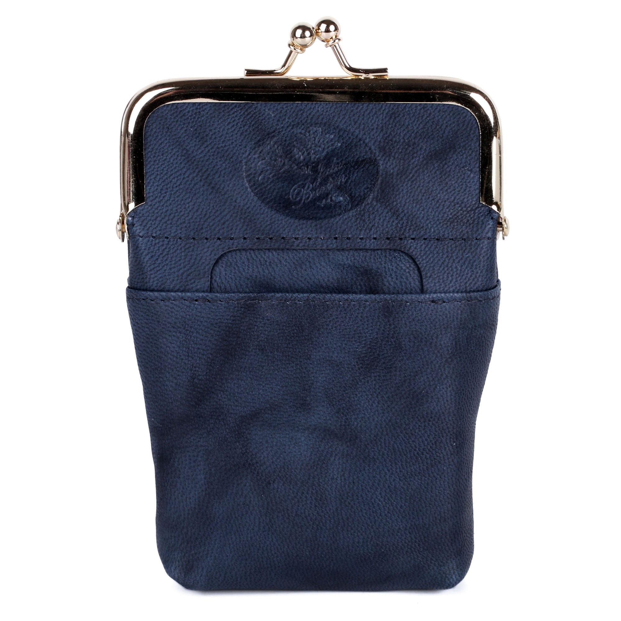 Julia Buxton Women's Heiress Cigarette Case Leather, Navy