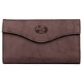 thumbnail image 1 of Julia Buxton Women's Heiress Organizer Clutch Leather, Mahogany, 1 of 3