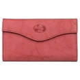thumbnail image 1 of Julia Buxton Women's Heiress Organizer Clutch Leather, Red, 1 of 5