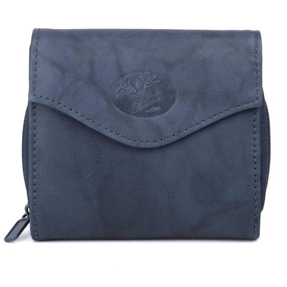 Julia Buxton Women's Heiress Zip French Purse Leather, Navy