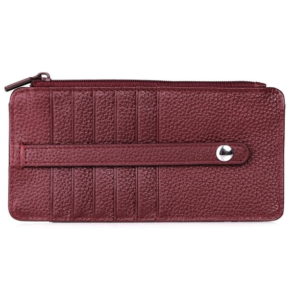 Julia Buxton Women's Hudson Pik-Me-Up Thin Card Holder Leather, Red