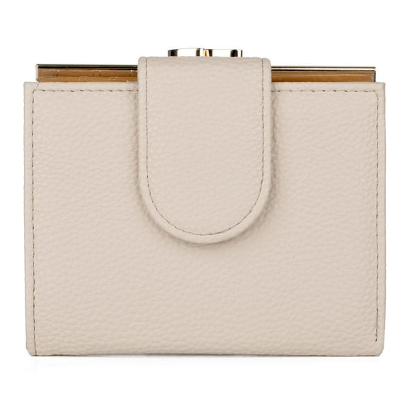 Julia Buxton Women's Pebble RFID Lexington Wallet, White Pepper