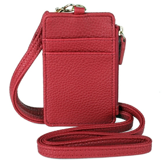 Julia Buxton Women's Pebble RFID Pik-Me-Up Convertible Lanyard, Red