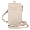 thumbnail image 1 of Julia Buxton Women's Pebble RFID Pik-Me-Up Convertible Lanyard Vegan Leather, White Pepper, 1 of 1
