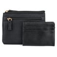 thumbnail image 1 of Julia Buxton Women's Pebble RFID Pik-Me-Up Large ID Coin Card Case Vegan Leather, Black, 1 of 7