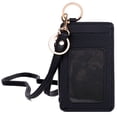 thumbnail image 1 of Julia Buxton Women's Pebble Vegan Leather Everywhere Lanyard, Black, 1 of 1
