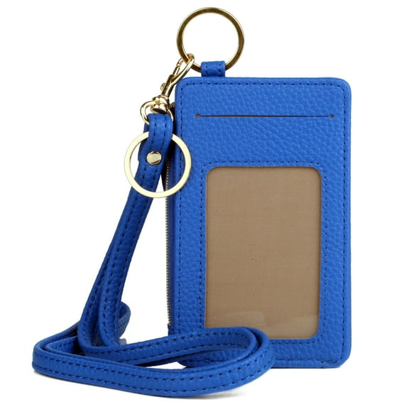 Julia Buxton Women's Pebble Vegan Leather Everywhere Lanyard, Lagoon Blue