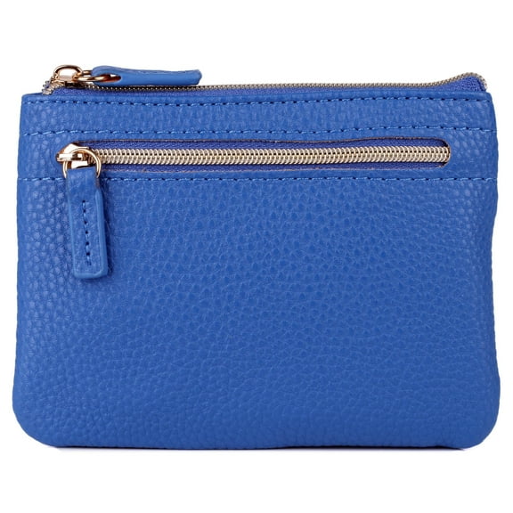 Julia Buxton Women's Pebble Vegan Leather Large ID Coin Case, Lagoon Blue